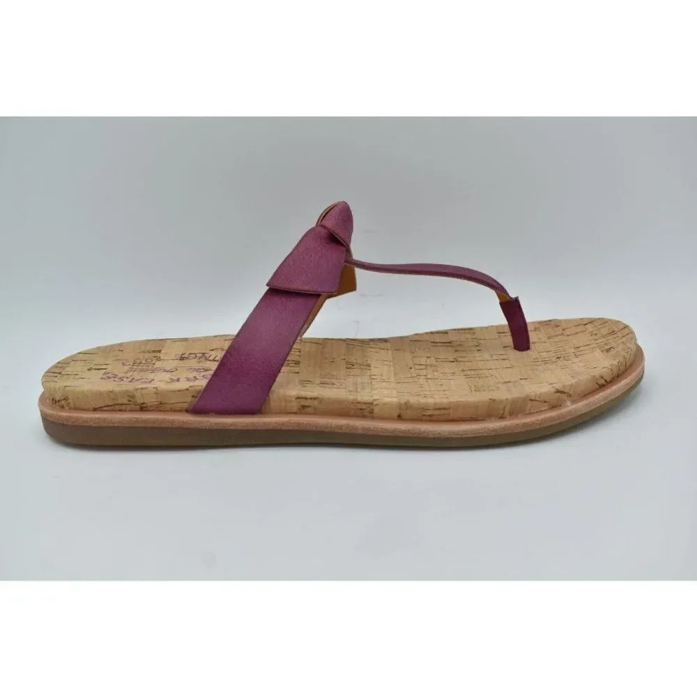 Kork-Ease‎ Womens Size 7 Blake T-Strap Purple Leather Thong Sandals Shoes